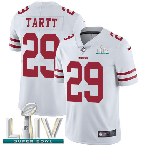San Francisco 49ers Nike #29 Jaquiski Tartt White Super Bowl LIV 2020 Youth Stitched NFL Vapor Untouchable Limited Jersey